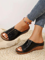 Women Huarache Wedge Sandals Summer Slides