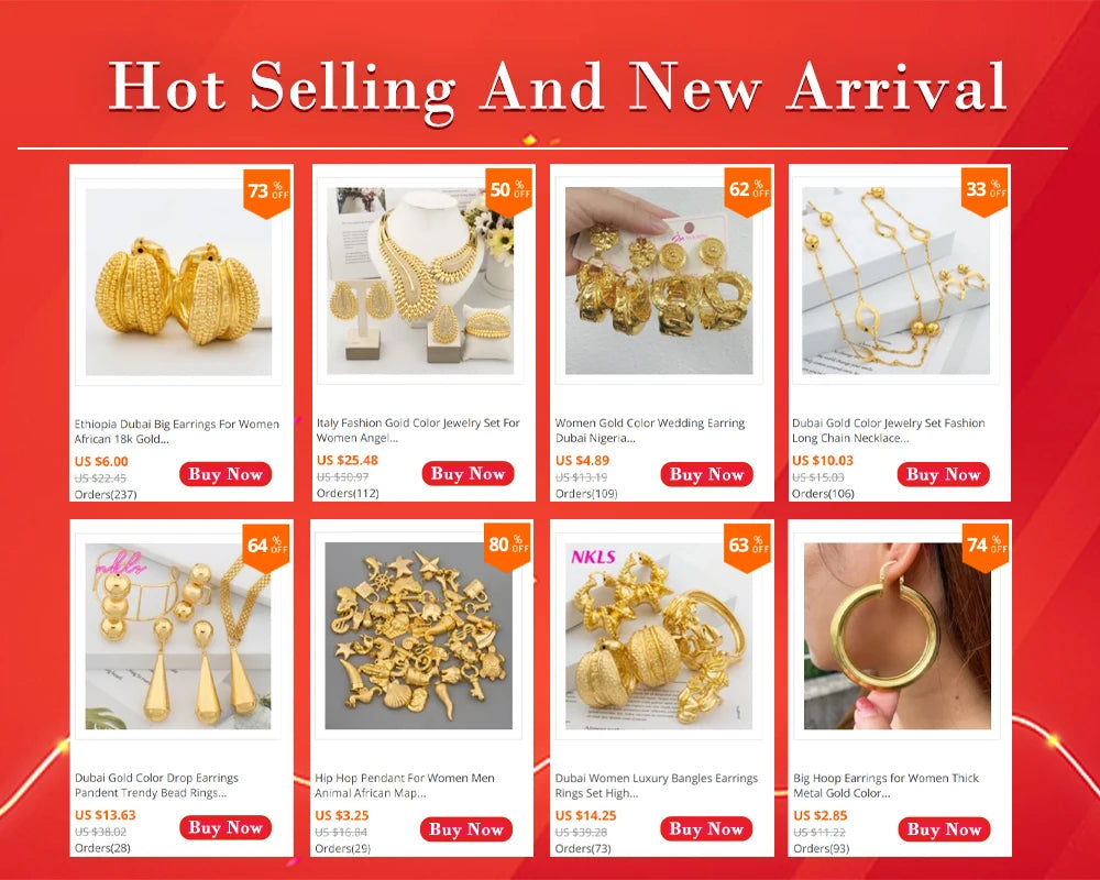 Luxury Gold Color Party Jewelry Set