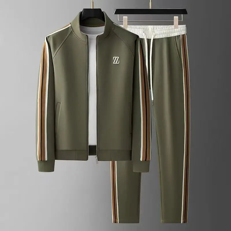 Men's Embroidered Sports Jacket & Pants Set
