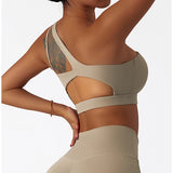 Women Oblique Shoulder Sports Bra