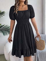 Women Square Neck Summer Dress