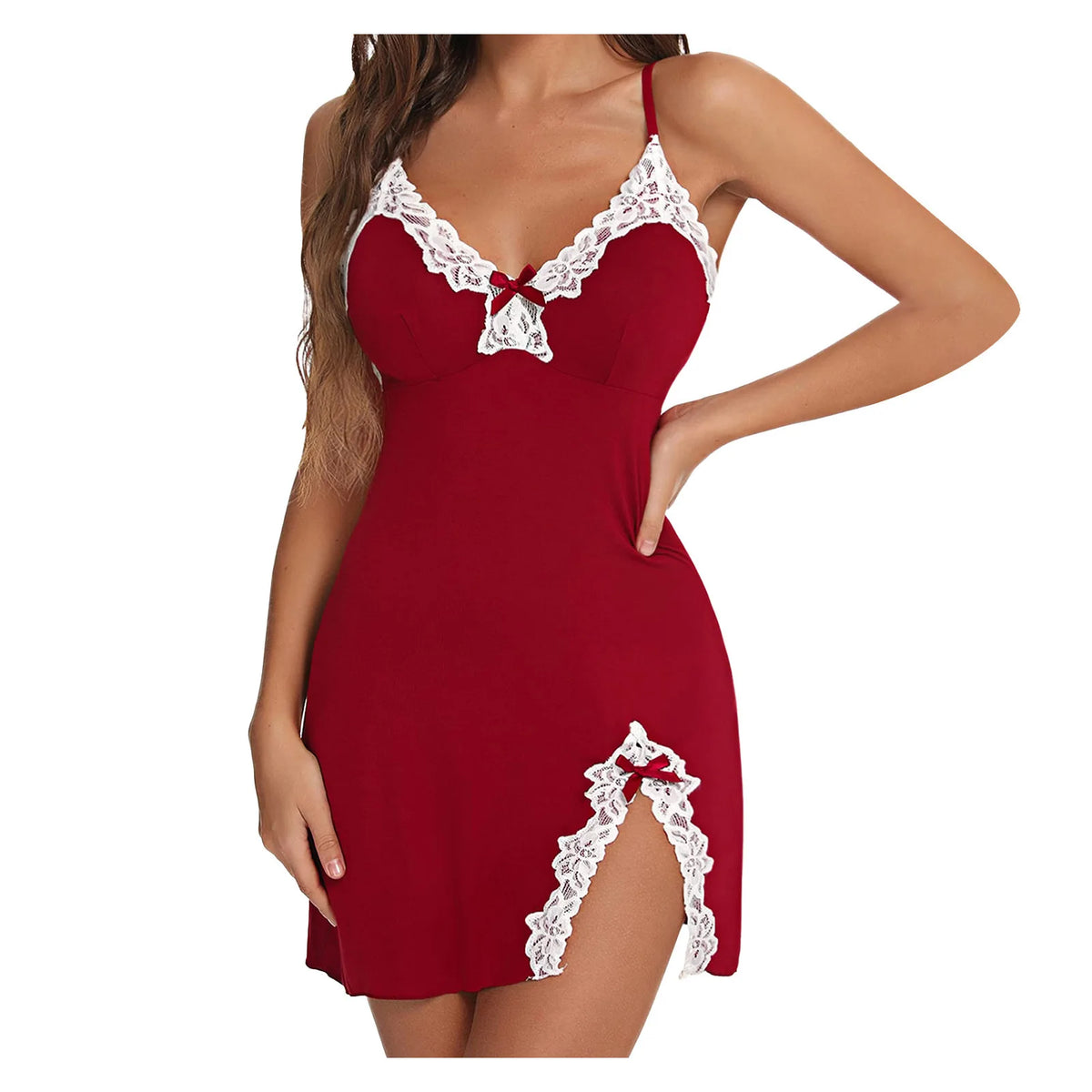 Lace Trim Babydoll Dress