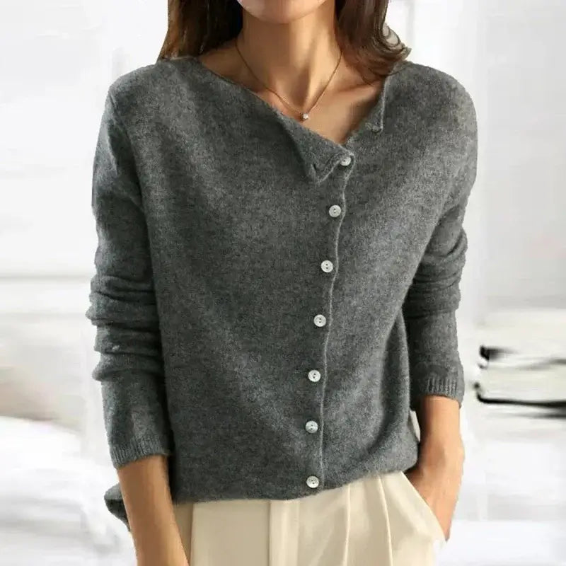 Women Elegant Button Knit Cardigan