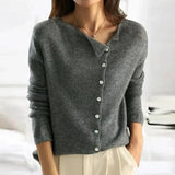 Women Elegant Button Knit Cardigan