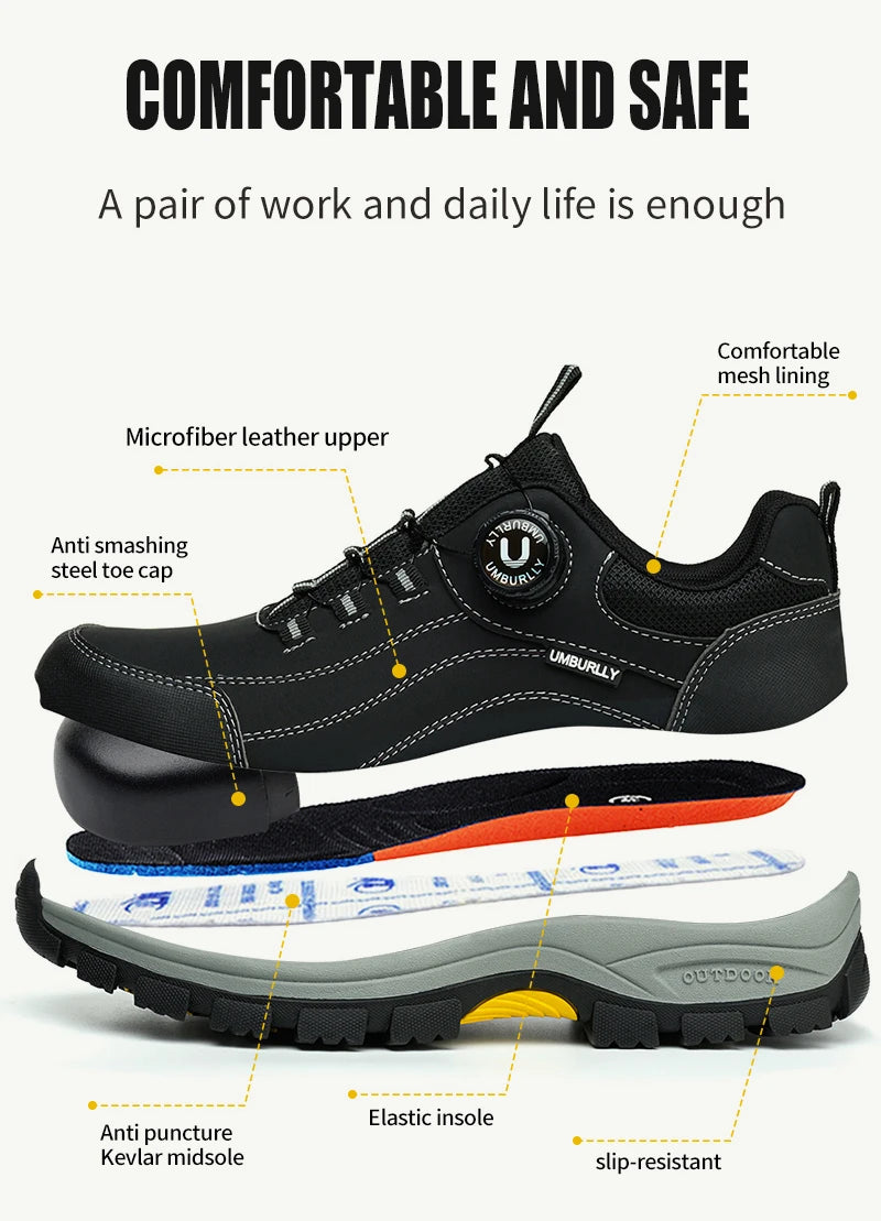 Men Smash Resistant Work Sneakers