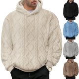 Men Velvet Hooded Pullover Sweater