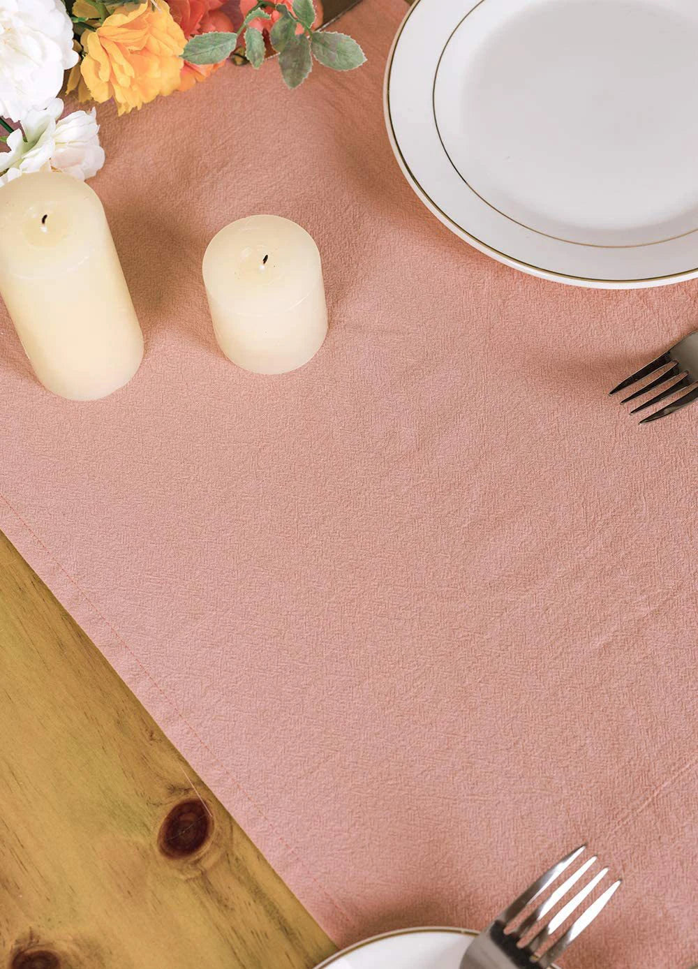 Cotton Sage Green Table Runner