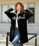 FairyShely Brown Puff Long Women's Winter Jacket – Plush Warm Coat