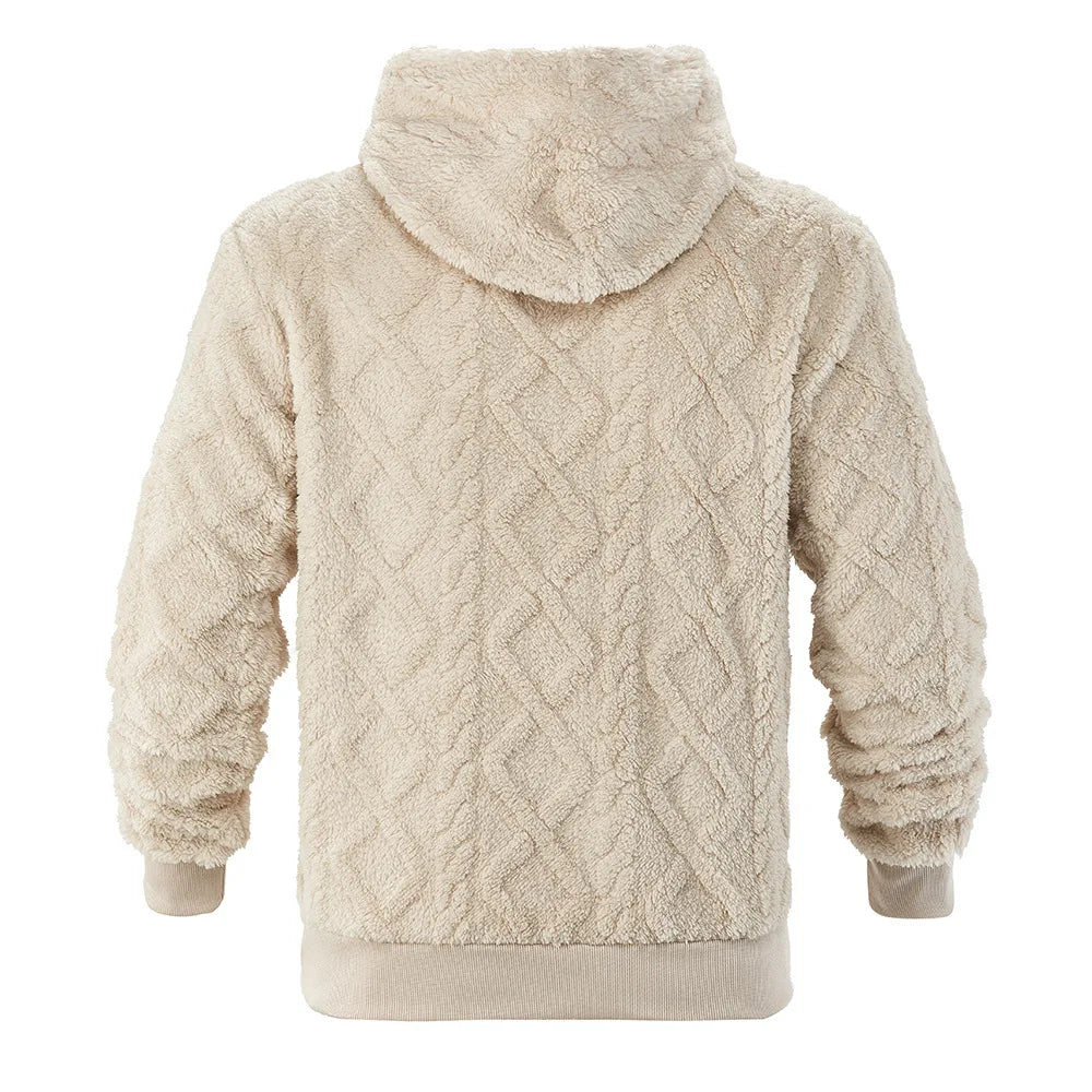 Men Velvet Hooded Pullover Sweater