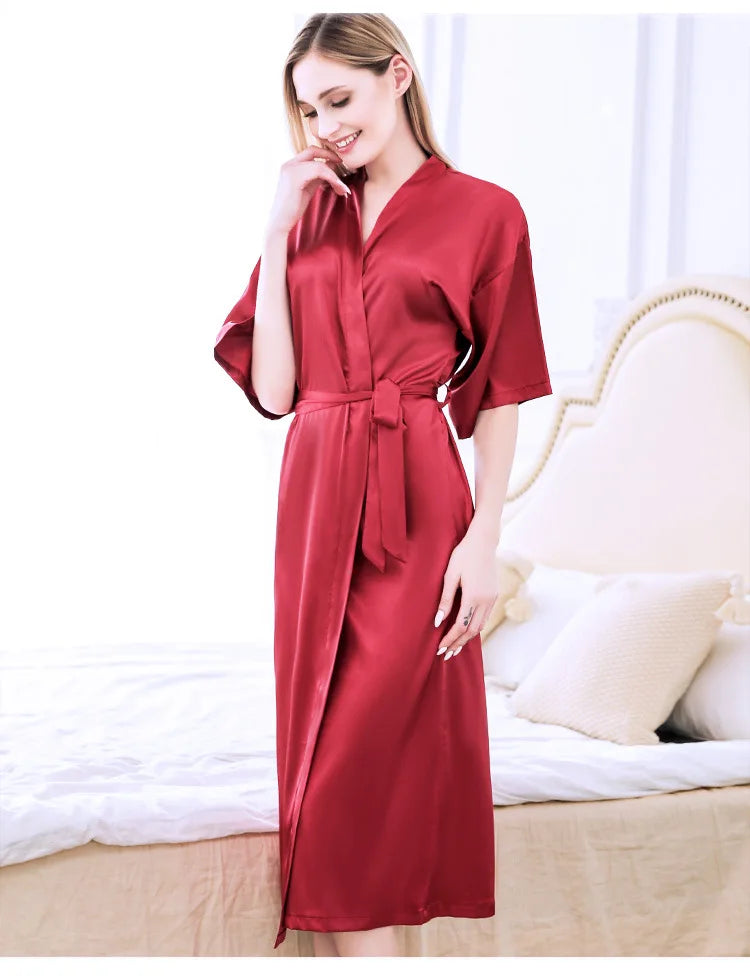 Luna Satin Belted Robe