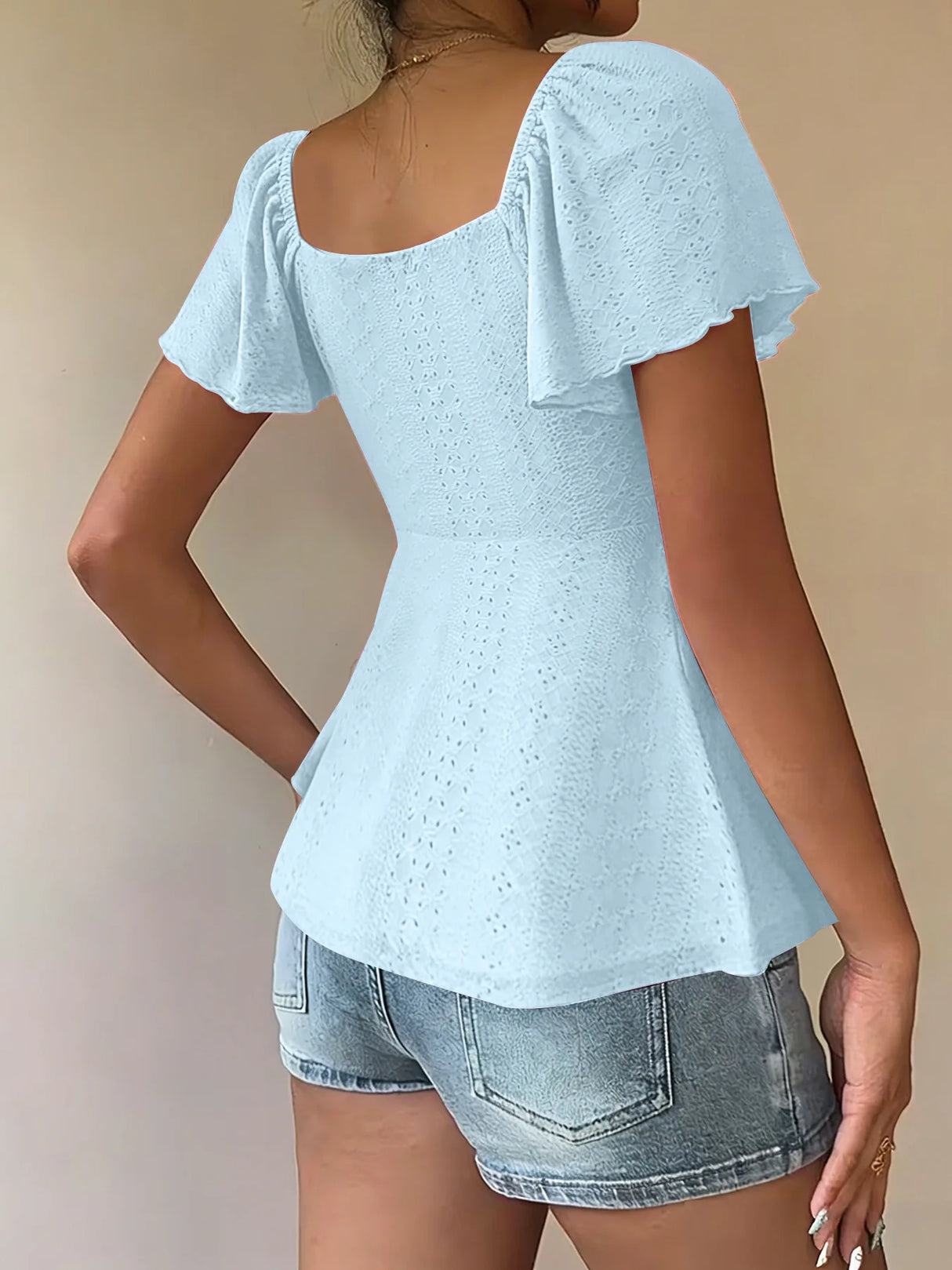 Luna Lace-Up V-Neck Blouse