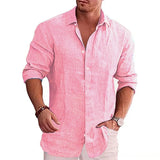 Men Linen Long Sleeve Shirt