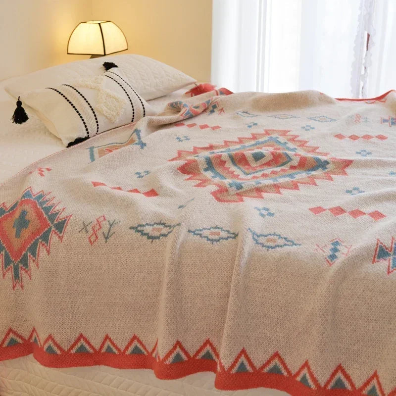 Bohemian Knit Sofa Blanket