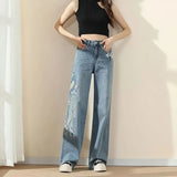 FlexCharm™ – Embroidered Loose Fit Jeans (Light Blue, S-XXXL Sizing)