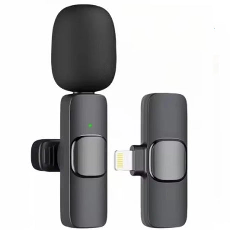 Wireless Lavalier Microphone Kit for streaming, featuring compact design, ideal for social media and live use.