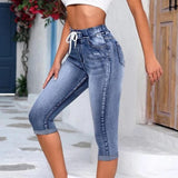 HaraFlare™ – 3/4 High Waist Vintage Denim Pants (Edgy, Stylish & Throwback Fit)