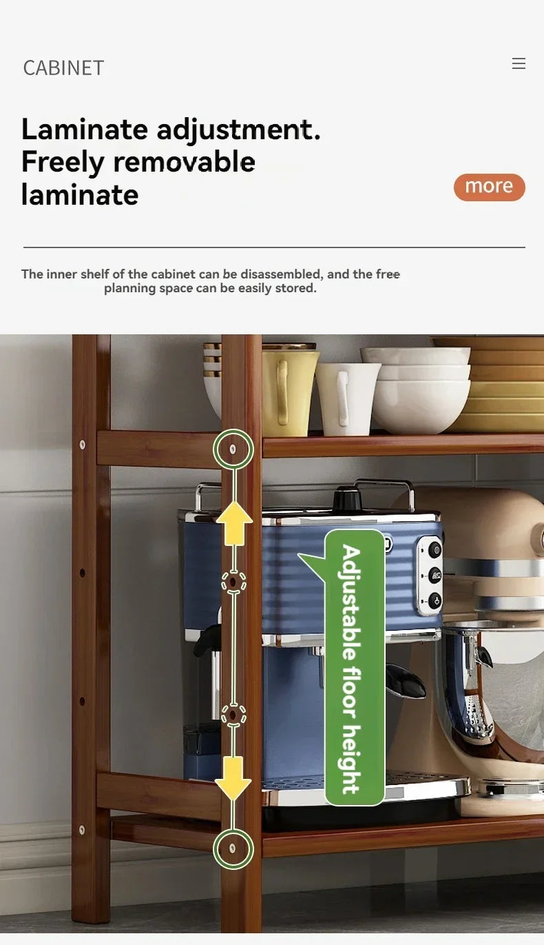 Multi-Layer Floor Standing Kitchen Shelf