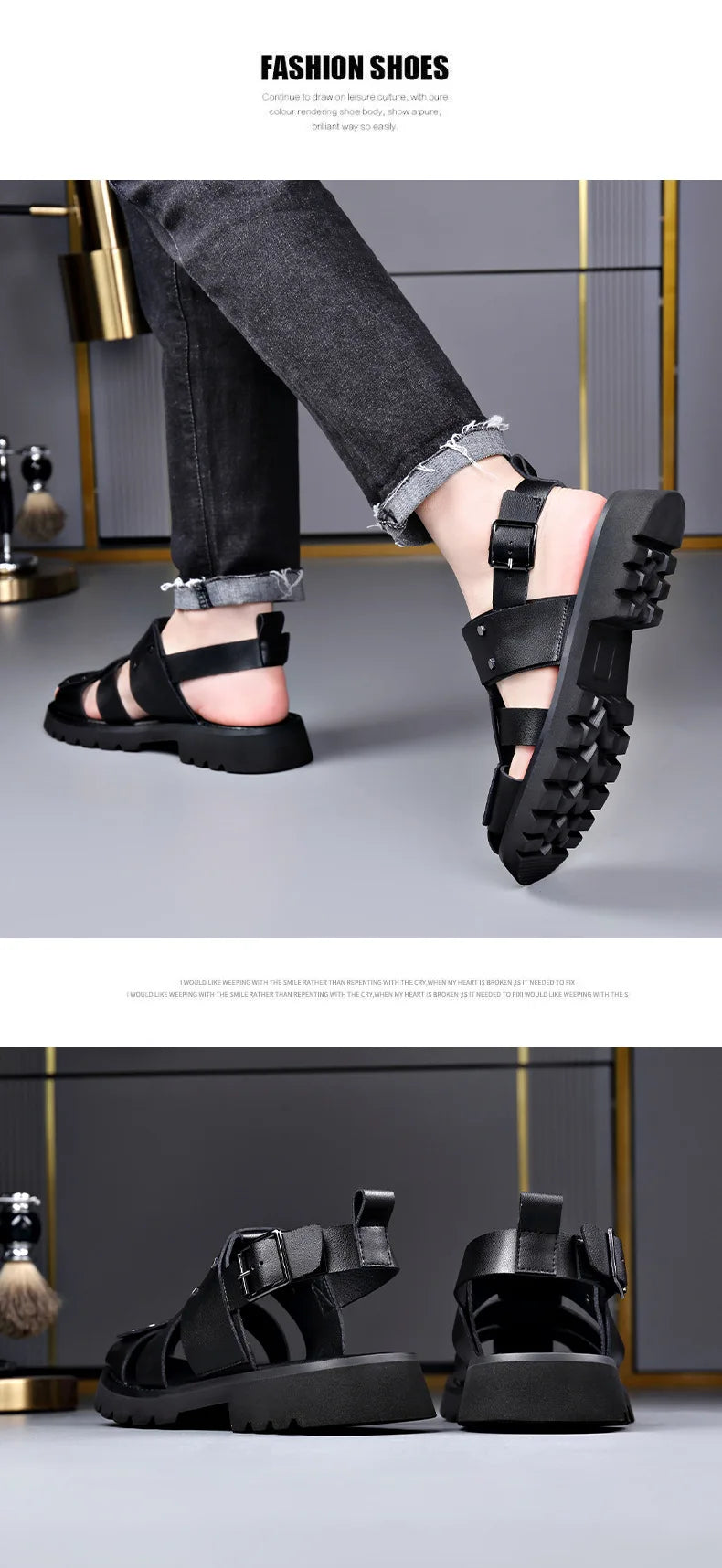Executive Leather Gladiator Sandals