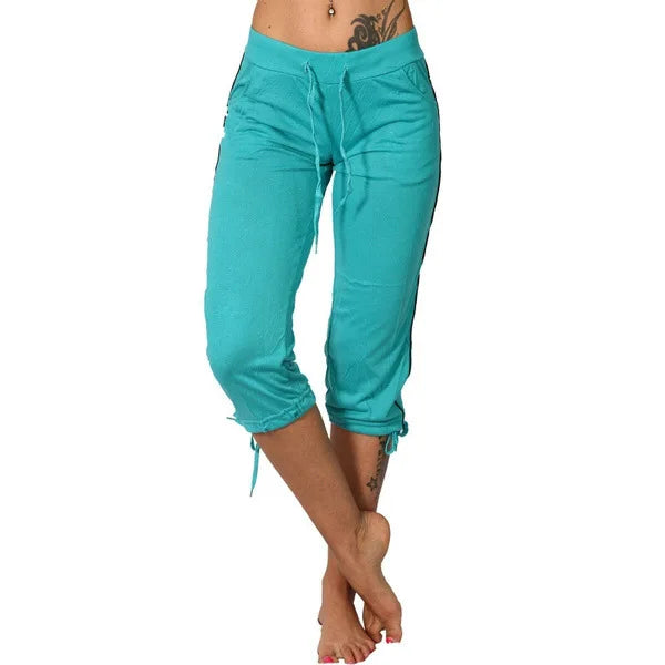 Women Pocket Mid-Rise Cropped Leggings