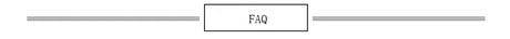 FAQ section header with a simple design and horizontal lines above and below.
