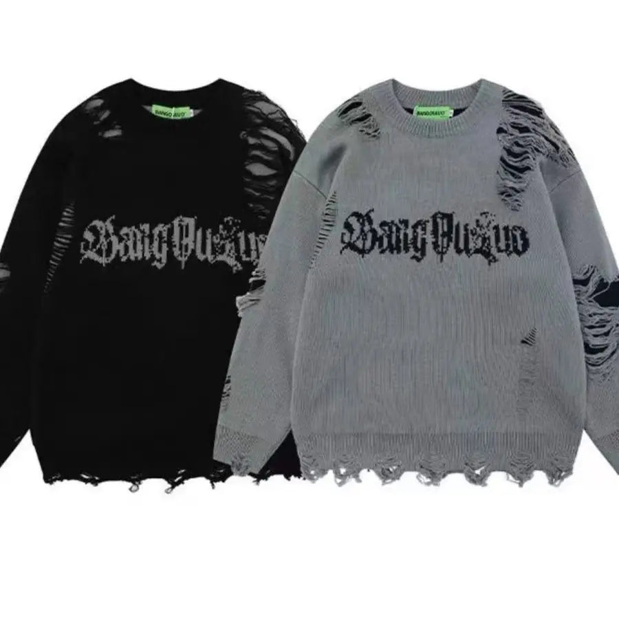 Unisex Hollow Hole Street Sweater