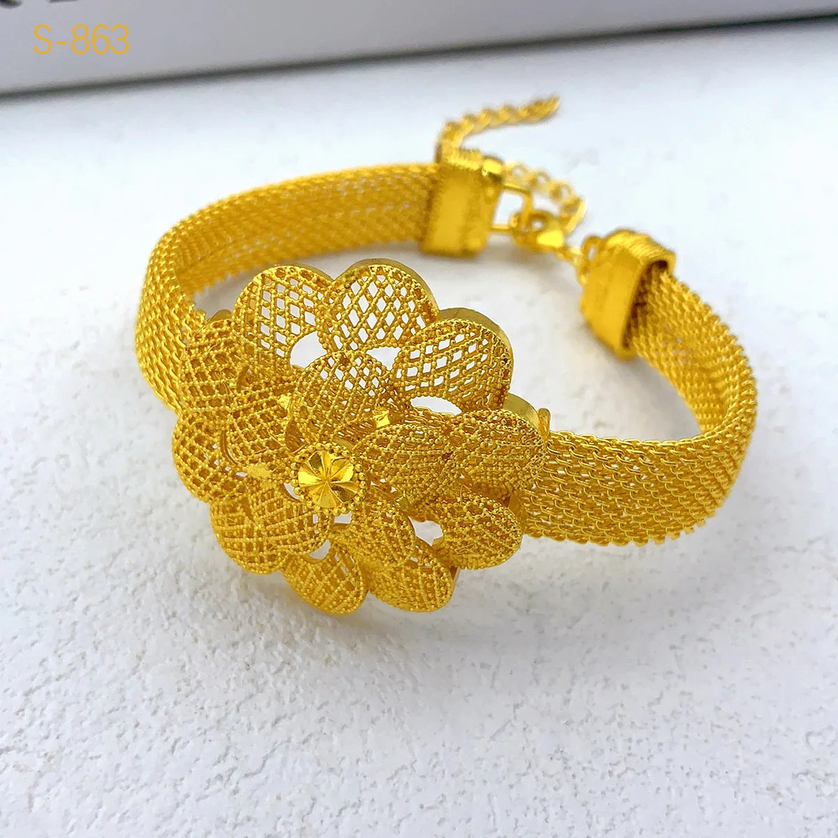 24K Gold Flower Bridal Jewelry Set