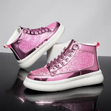 Pink Bling High Top Fashion Skate Shoes