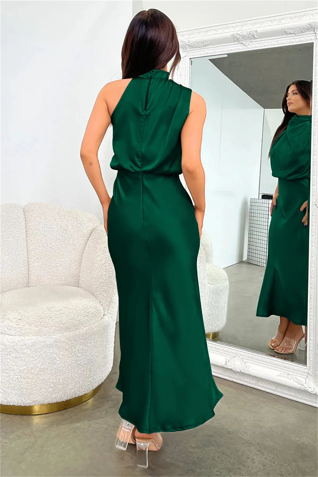 Women's Silk Satin Evening Dress