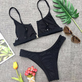 Denim V-Thong Bikini