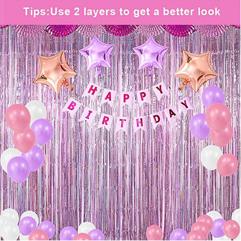 Foil Tinsel Fringe Curtain Backdrop