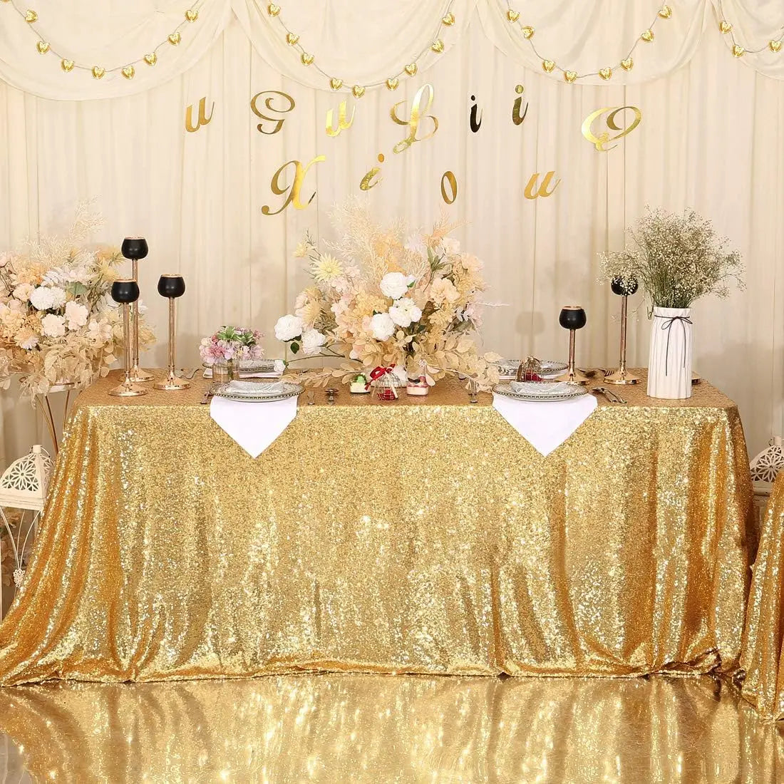 Sequin Rose Gold Tablecloth