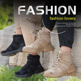 Women Safety Shoes Rotating Button Work Sneakers