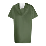 Women Oversized Short Sleeve Hoodie