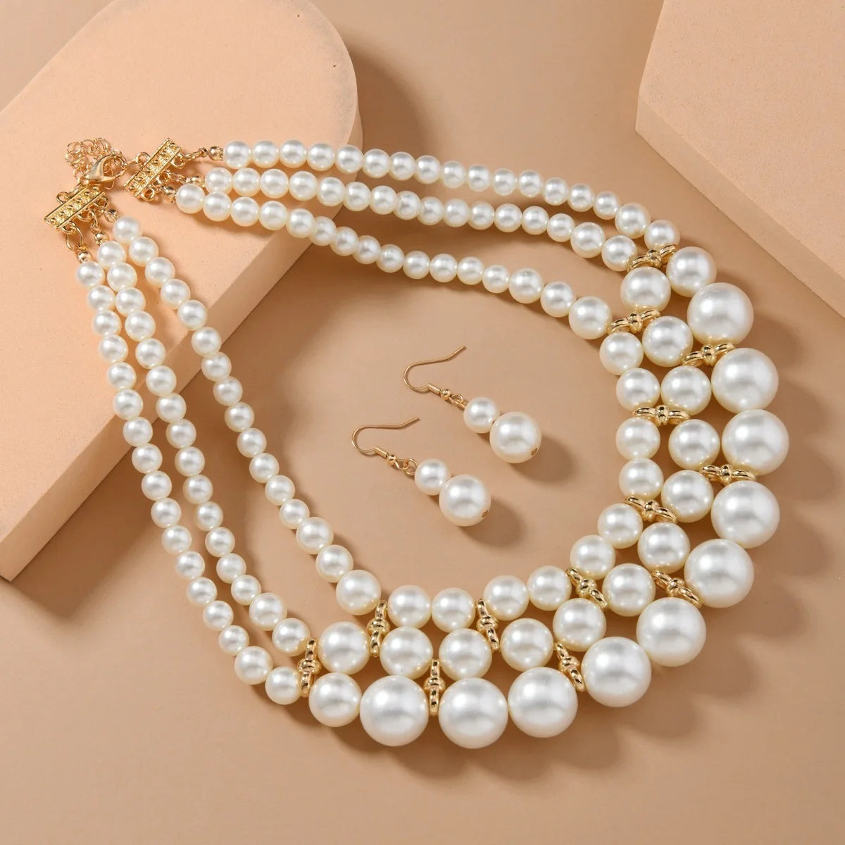 Women’s Pearl Layered Bridal Jewelry Set