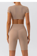 Women Crop Fit Yoga Tee