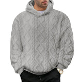 Men Velvet Hooded Pullover Sweater