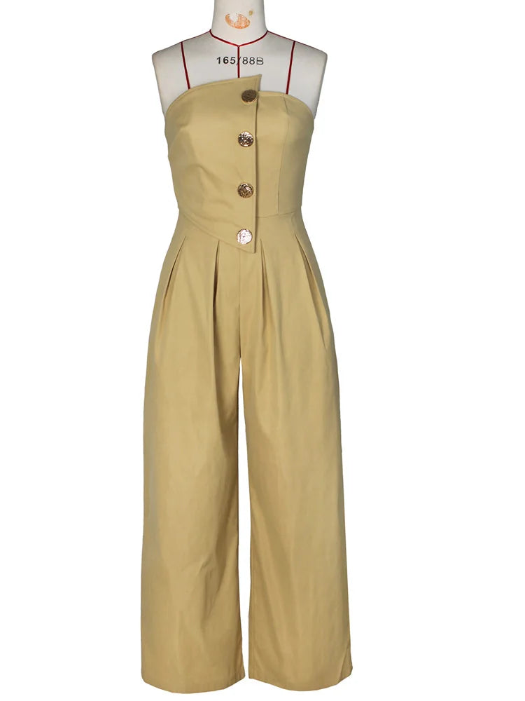 Glamora™ – Strapless Palazzo Clubwear Jumpsuit (Bold, Sexy & Flowy)