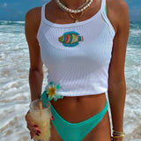 Glitter Beaded Crop Vest