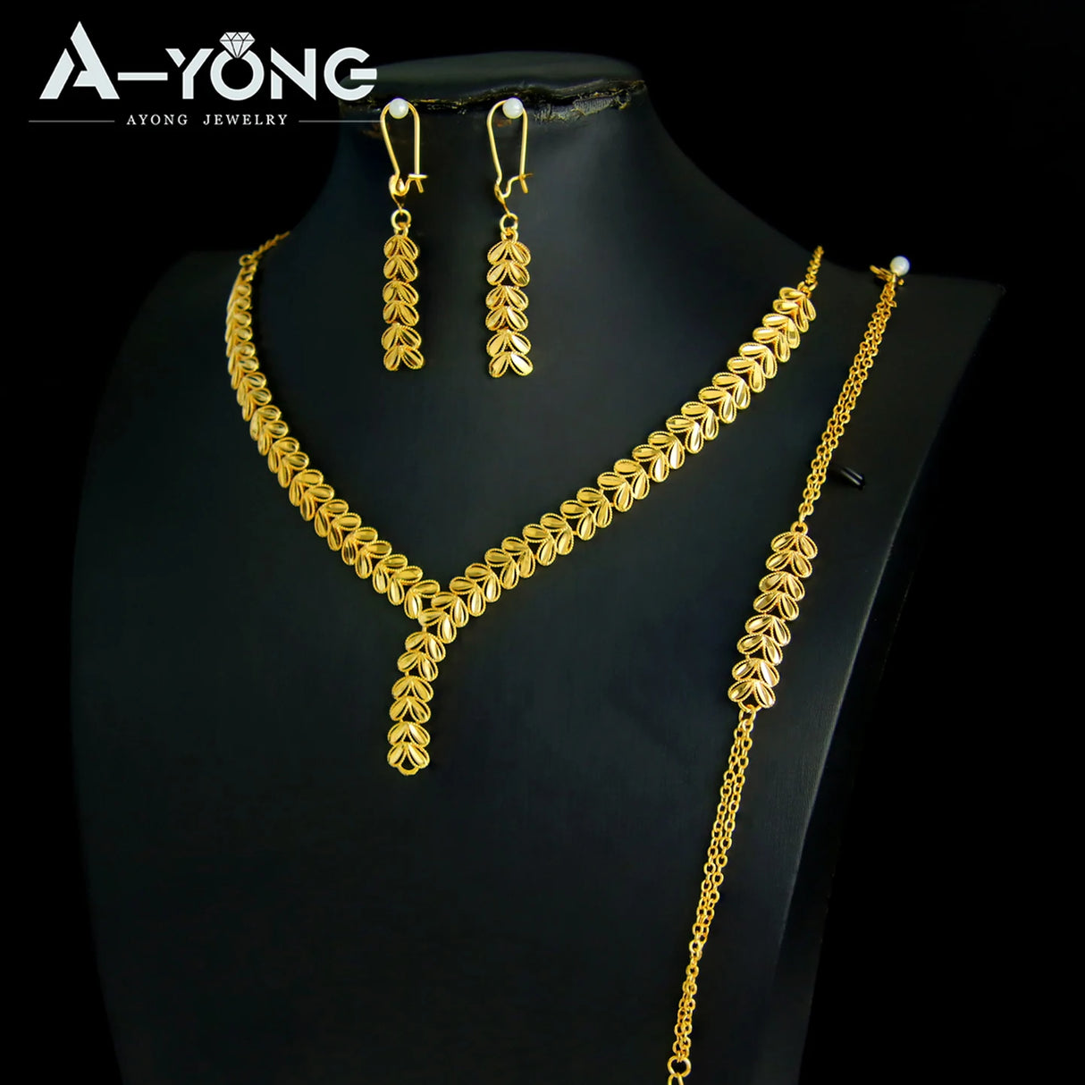 Dubai 21K Gold Plated Bridal Jewelry Set