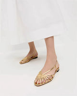 Women’s Plus Size Gold Gladiator Sandals