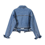 Women's Denim Jacket - Casual Black Overcoat