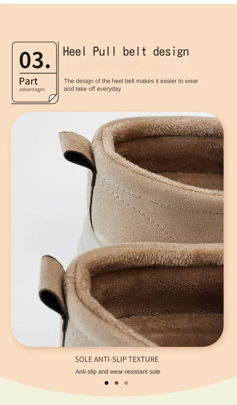 Women Snow Ankle Boots – Anti-Slip Plush Leather Winter Footwear