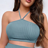 Knitted Ribbed Maternity Set with Adjustable Belt