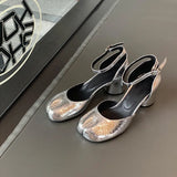 Women’s Leather Square Toe High Heel Pumps