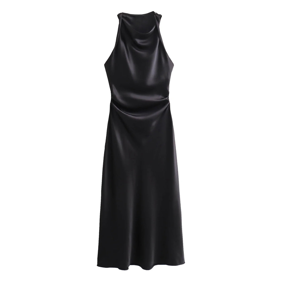 Luxe Satin Midi Elegance Dress
