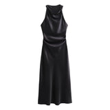 Luxe Satin Midi Elegance Dress