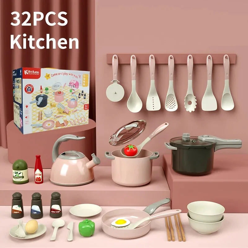 Kids Pretend Play Kitchen Cooking Set