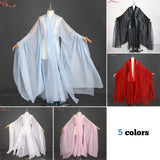Women’s Classical Hanfu stage costume in five colors: blue, black, red, white, and pink, showcasing elegant design.