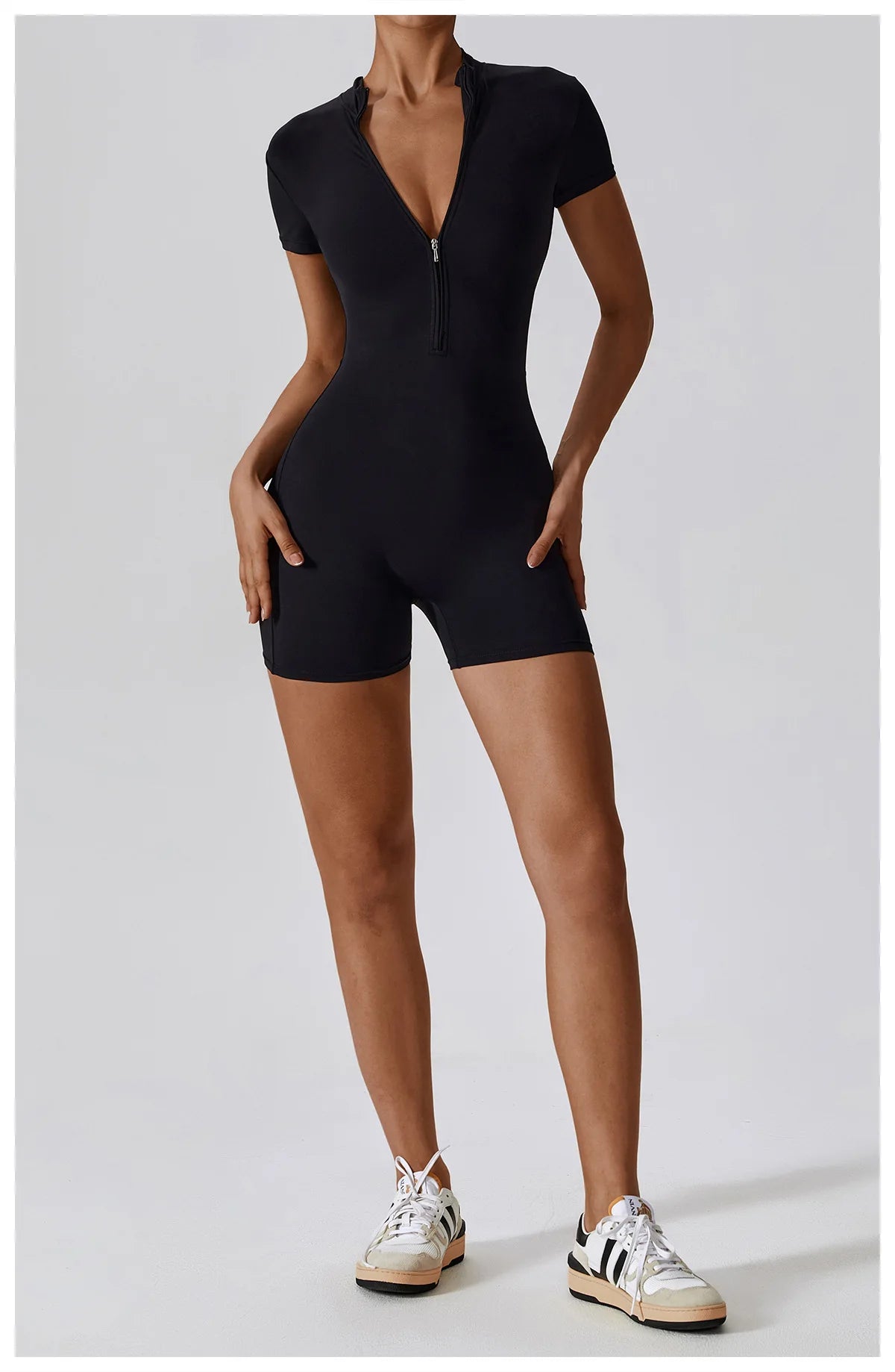 Women Summer Zipper Yoga Jumpsuit