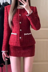 Women's Tweed Skirt Suit